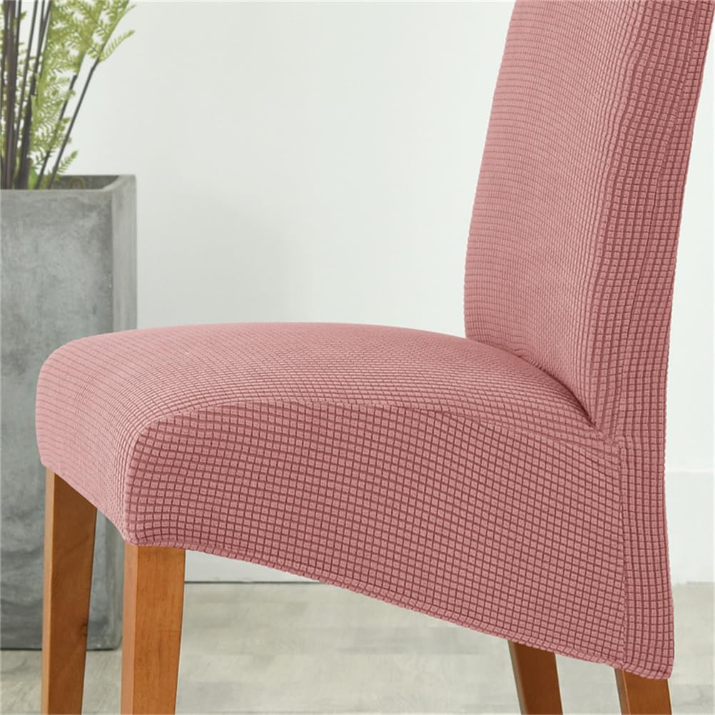Stretch Parsons Chair Covers - High Back Slipcovers Restaurant Chairs Cover for Weddings, Banquets, Restaurants & Elegant Events,Pink,4PCS