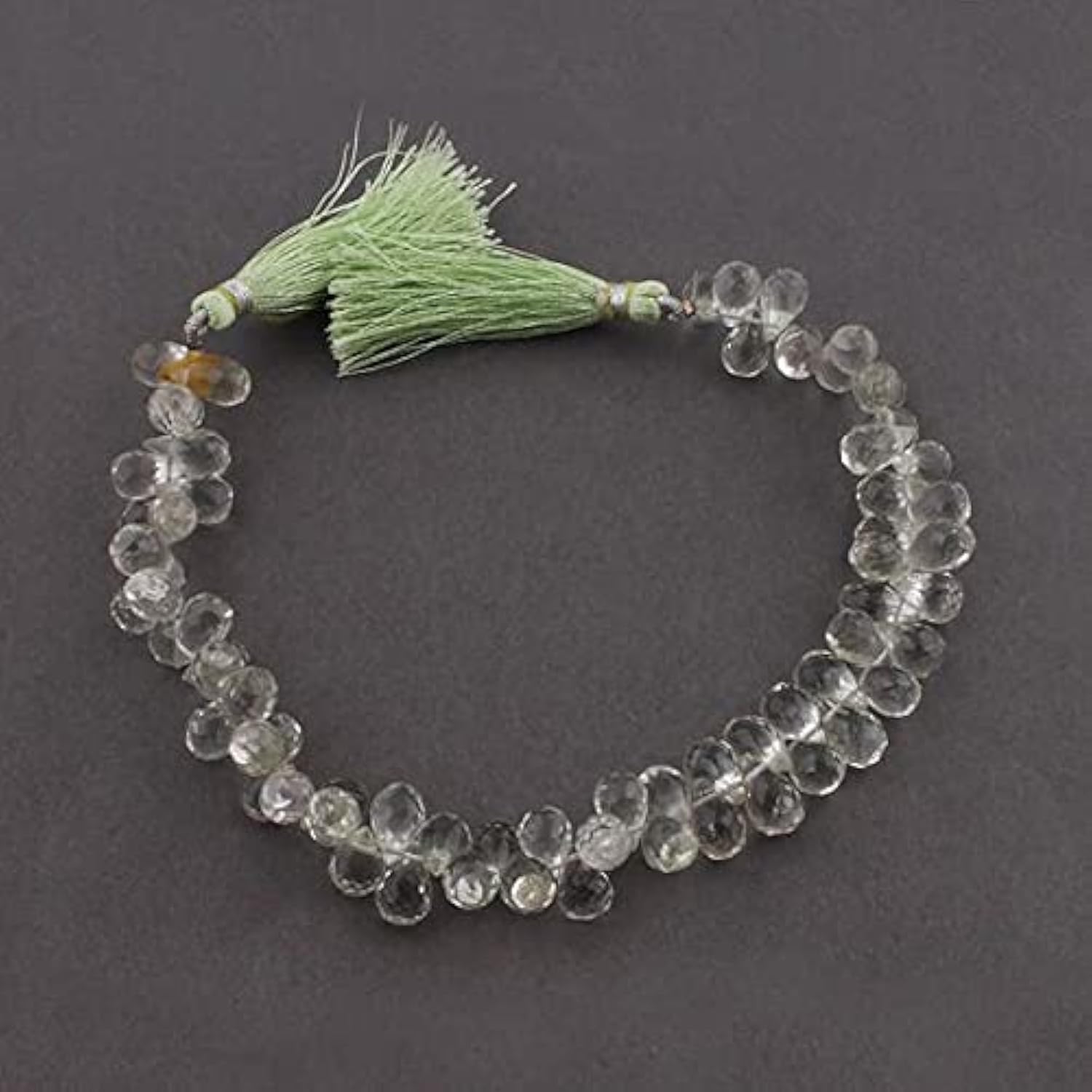 Améthyste verte prasiolite briolette de qualité supérieure pour haute fantaisie
