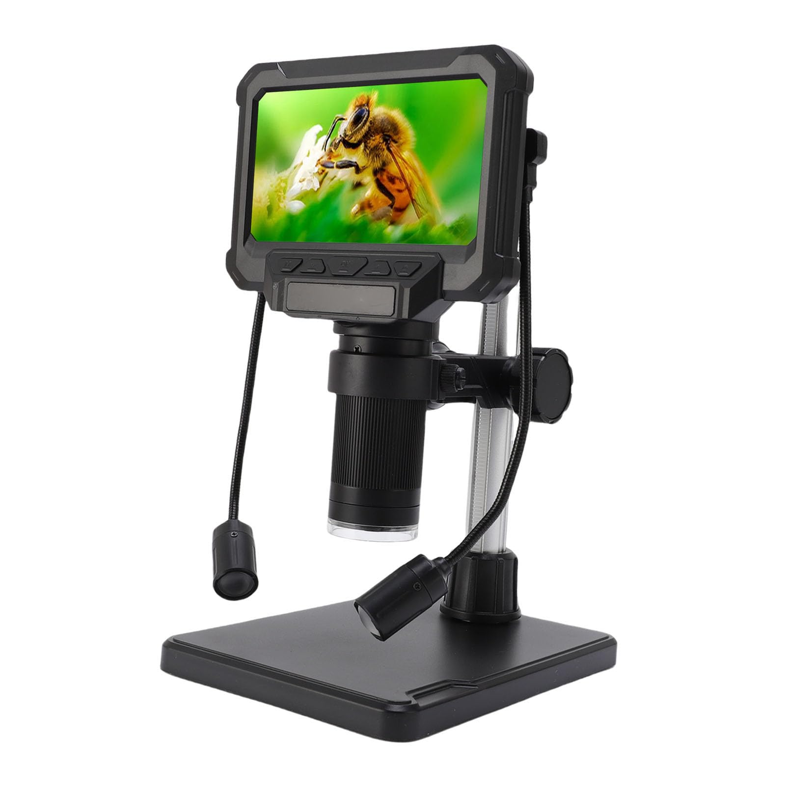 LICAEVEY LCD -digitales Mikroskop, 1MP 1080p 4X Digitalmikroskop mit 4,3 Zoll 8 Einstellbarer LEDs Licht, PC -Ansicht für die Inspektion von Leiterplatten