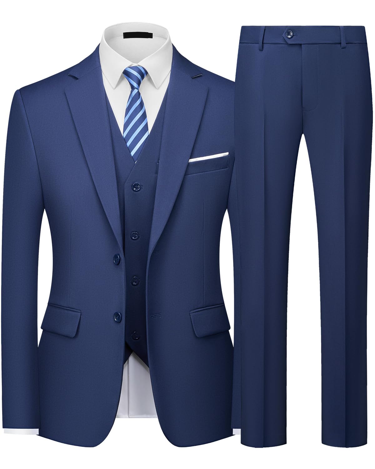 Traje Hombre 3 Piezas Slim Fit Traje Hombre Elegante 2 Botones Chaqueta Chaleco Pantalón Traje Formal Business Boda Oficina Evento Fiesta Smoking Clásico Moderno