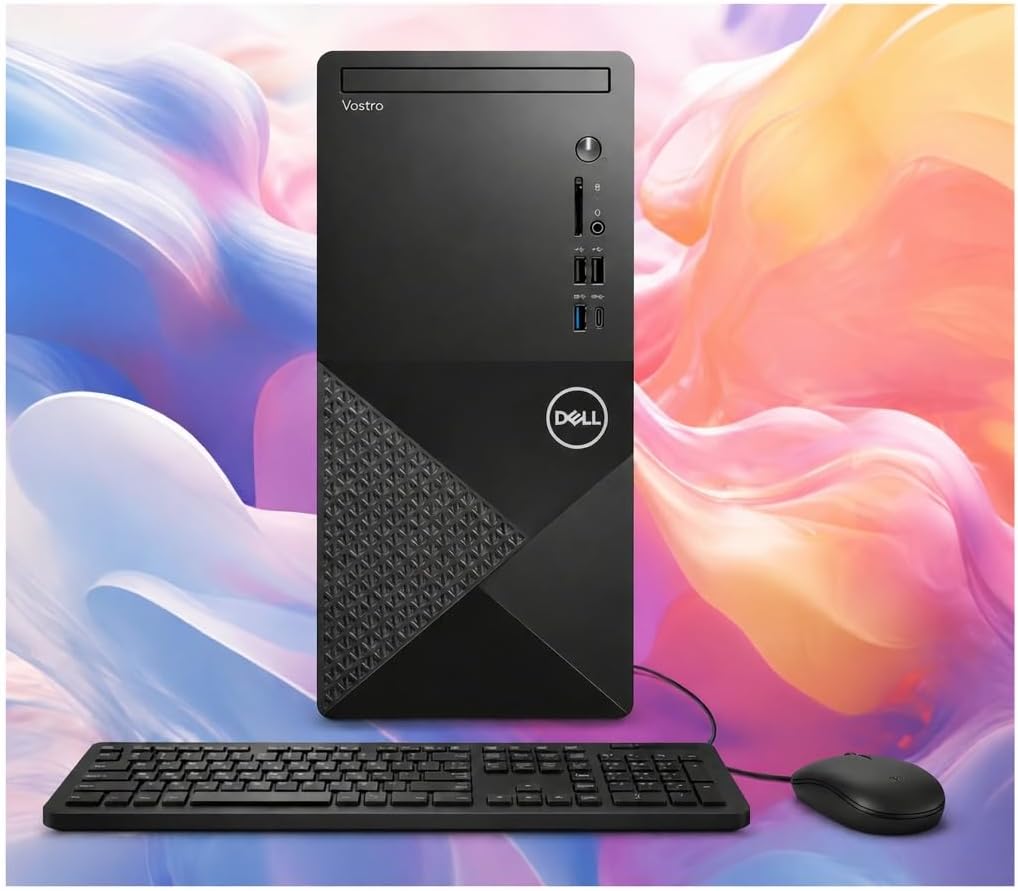 Dell Vostro 3030 Tower Desktop Computer for Home Business Student, Intel Core i5-14400 14th Gen Processor, 16GB DDR5 RAM, 512GB SSD, Windows 11, HDMI, Type-C, Black, Wired Keyboard and Mouse