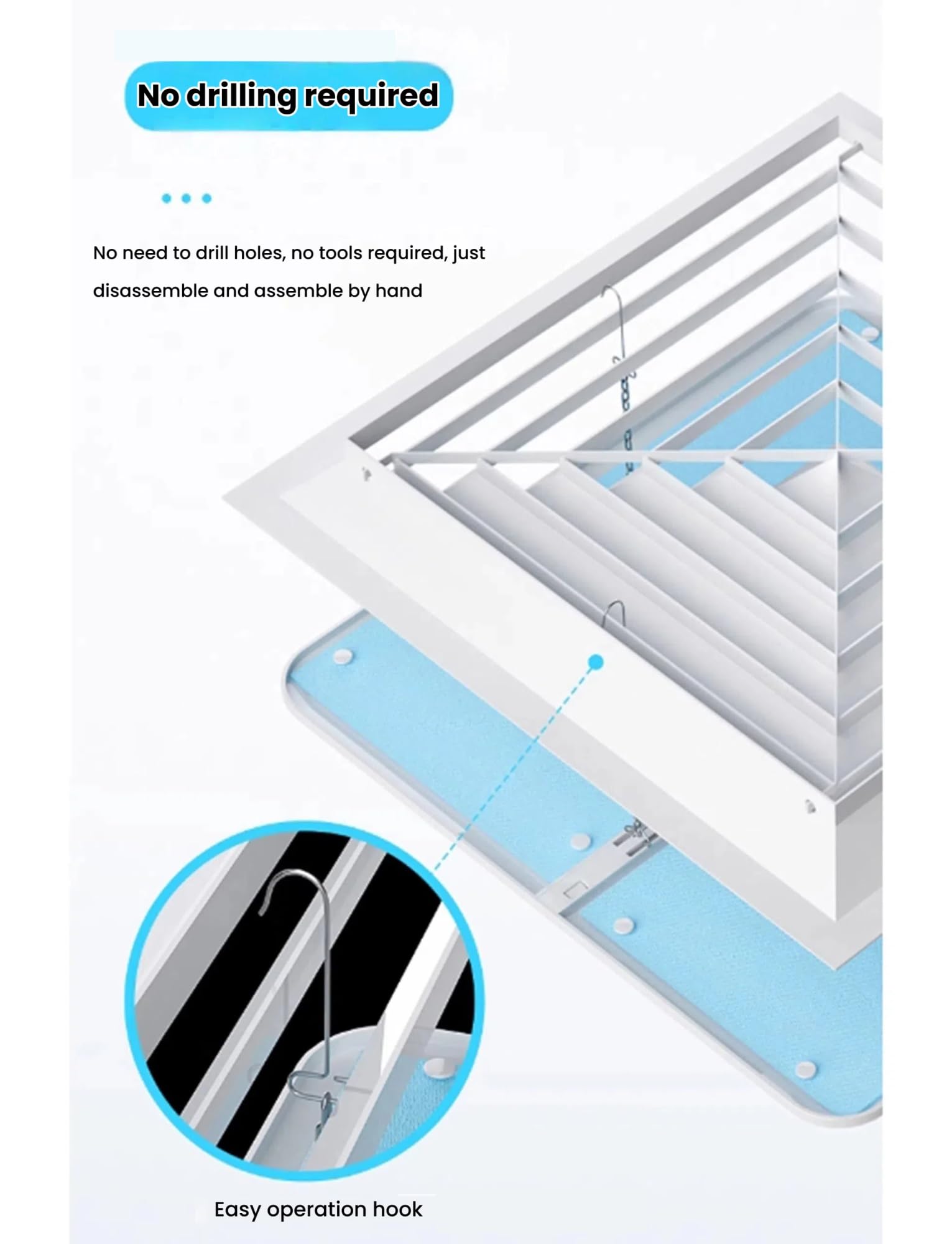 Deflettore del Vento per condizionatori d'Aria, deviatore del Flusso d'Aria Regolabile per unità AC da soffitto e centrali per prevenire Il Vento Diretto