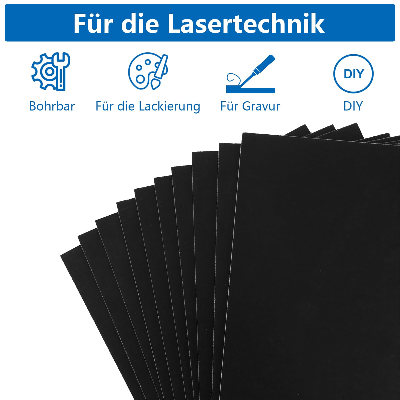 CYEER 20 sztuk płyt MDF A4, czarne, 300 x 210 x 3 mm, cienkie płyty drewniane, do lasera, routera CNC, modelowania, ażurowej piły liściastej, 20 sztuk
