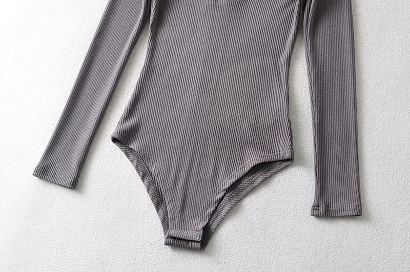 Tute da Donna con Colletto rovesciato a Maniche Lunghe Tute Sottili Elastiche lavorate a Maglia (Color : A, Size : M Code)