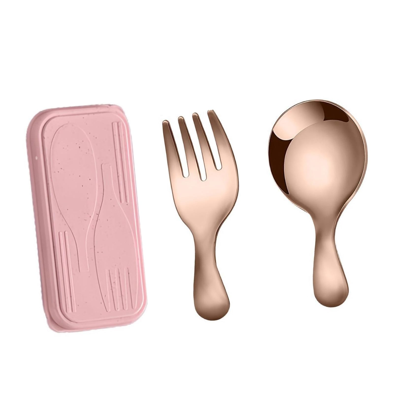 Xinsheinelry Spoon and Fork Set with Case, Stainless Steel Portable Utensils for Lunch Boxes, Picnic, Travel and Daily Meals Spoon Fork