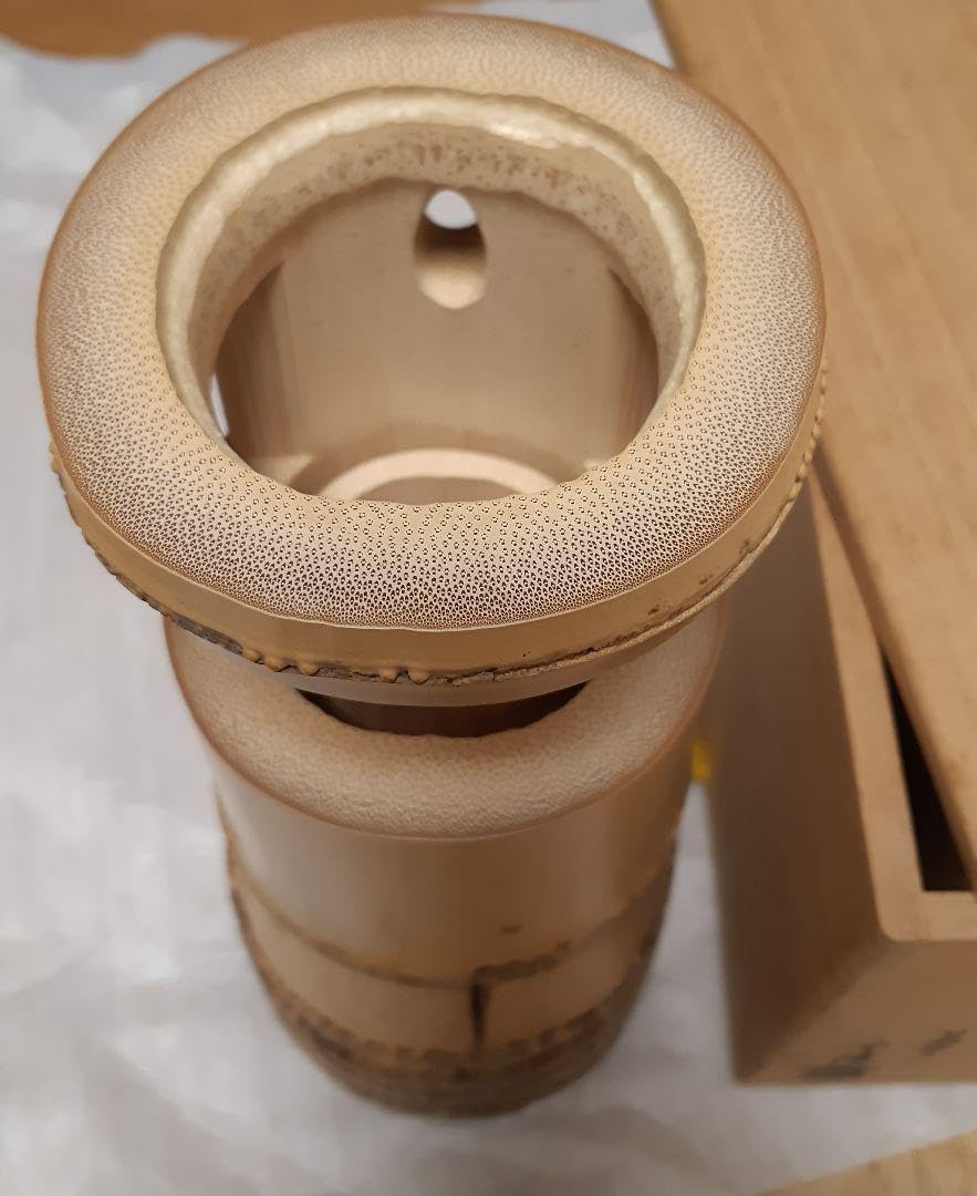 Amazon.co.jp: 竹花入れ 一重切 竹器師高野宗陵作 共箱 茶道具 
