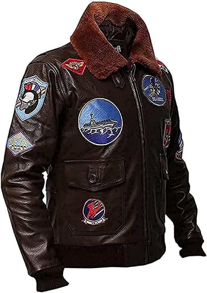 Men G1 Bomber Tom Cruise Pete Maverick Real Leather Aviator Flight Jacket