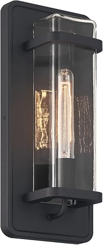 DESIGNERS FOUNTAIN Pearl Street D303M-7EW-BK - Farol de pared para exteriores, 7 pulgadas, color negro