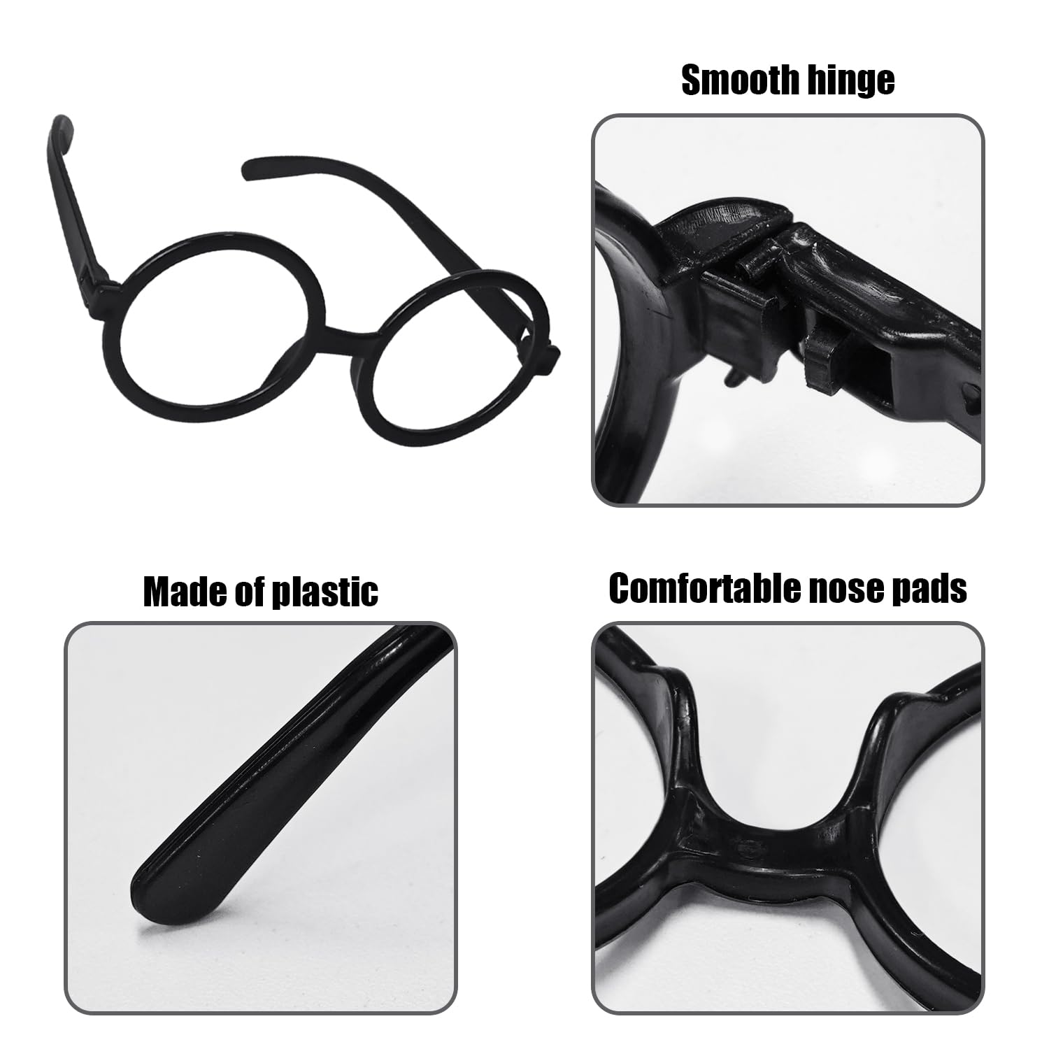 EPCDBBRT 4 Pieces Of Children'S Glasses, Round Frame Glasses, Glasses Without Lenses, Dress-Up Glasses Props - Image 3