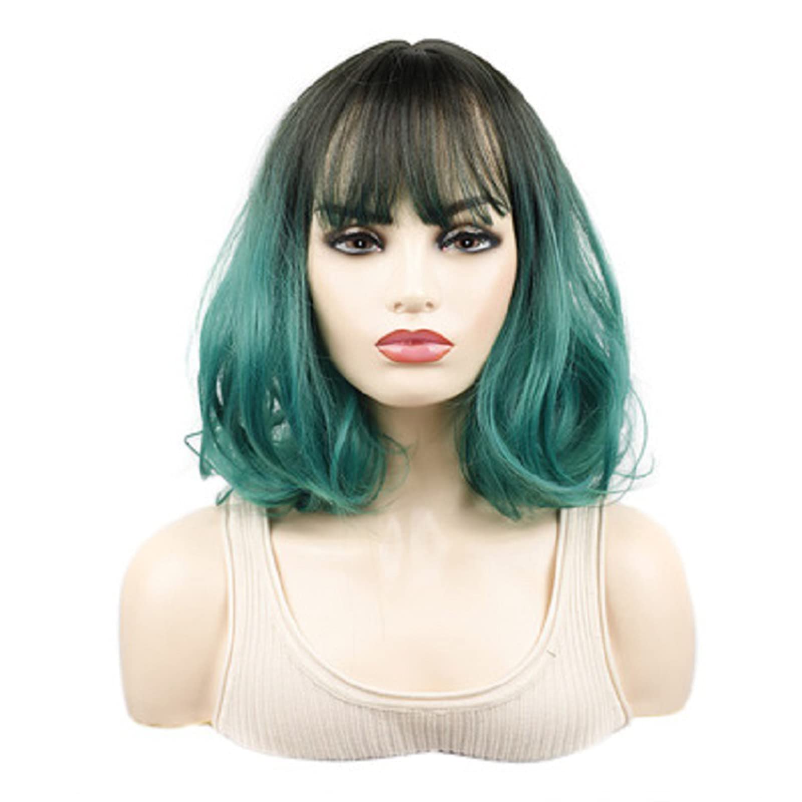 Perruque de couleur LWZ pour masquer une coupe ratée ou tester des cheveux courts bouclés