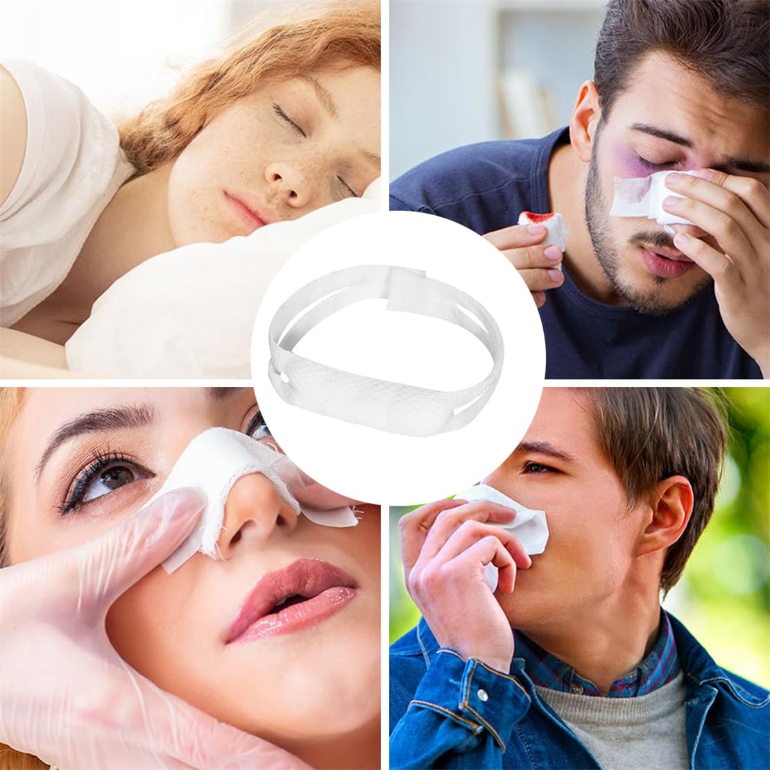 Elastic Nose Bandage 5 Pcs Nasal Bandage Dressing Holder High Absorption Nasal Surgery Bandages Recovery Supplies, White — Amazon image 7