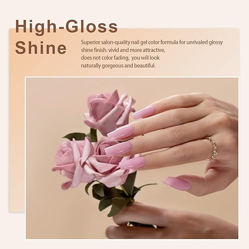 Miniatura 3 de RARJSM Juego de 6 esmaltes de gel color nude, esmalte de uñas de gel de gelatina morada, transparente, albaricoque, naranja, marrón, café, verano,