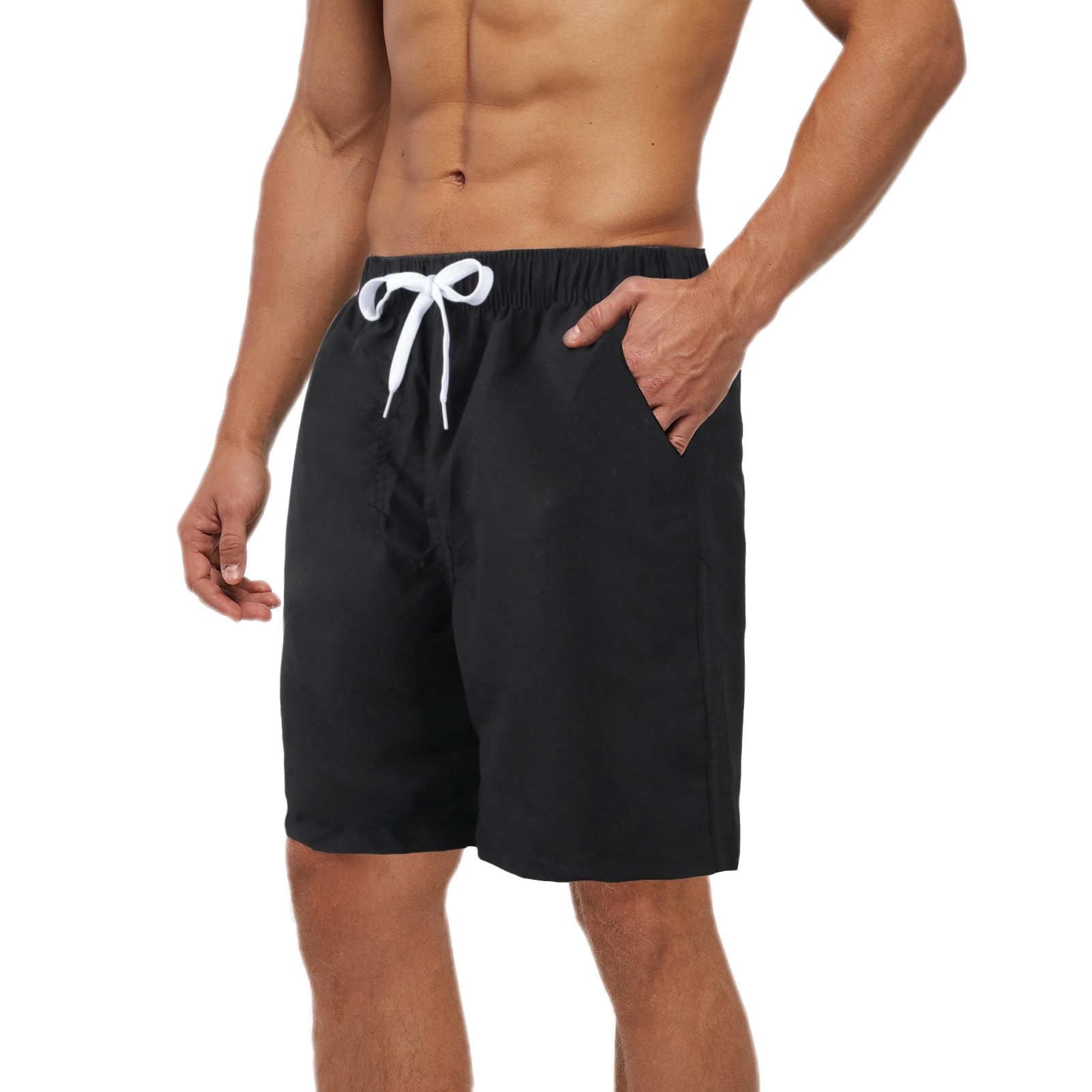 Meioro Hombres Pantalones Cortos de Baño con Bolsillos de Secado Rápido Cortos de Natación en Forma Verano,Ocio Cintura Elástica Ajustable Boardshorts,Deportivos Transpirables