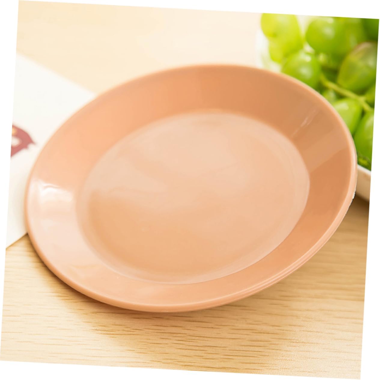 Unomor 5 Pcs 13cm round Flat Xmas Dessert Plates Plastic Appetizer