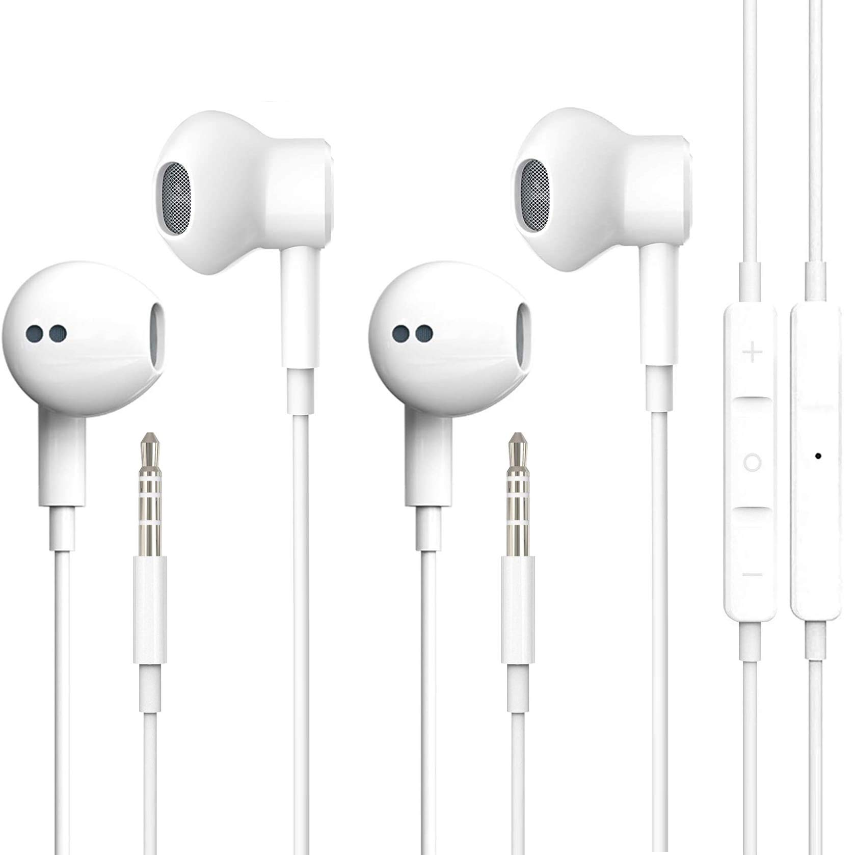 Sponsored Ad - 2 Pack Wired Earbuds Headphones Aux Earphones with 3.5mm Wired in Ear Headphone Plug Built in Microphone Vo...