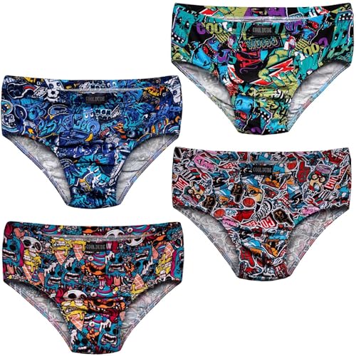 Pesail 8er Pack Jungen Slips verschiede Modelle Gr. 110 bis 176 aus Baumwolle und Modal - Mischung Unterhosen Unterwäsche für Kinder 158-164-8x Mix 1