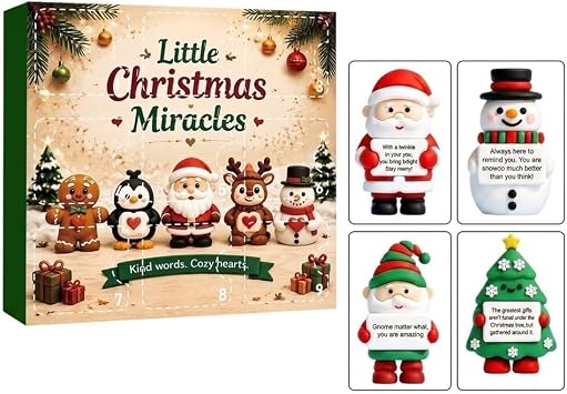 Christmas Arrival Calendar Box With 9 Quote Figurines Soft Rubber