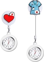 Vicloon Nurse Watch Retractable Nurse Watch with Glow Pointer and Clip, FOB Watch Quartz Movement, Silicone Strap, Fob Fob Fob for Nurses and Doctors | FOB-Uhr Quarzwerk mit Glow Pointer und Clip, Silikonband, Ansteckuhr Fob für Krankenschwestern und Ärzt