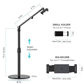 【色:ブラック】viozon 4-11&quot; 携帯電話＆タブレット フロアアーム&amp;ス Amazon | viozon 4-11