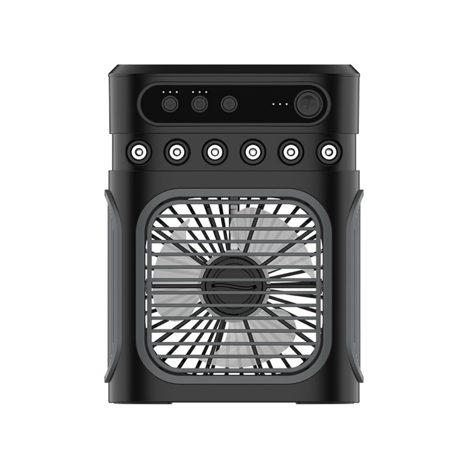 Uqezagpa Black Desktop Air Cooling Fan Portable Unit 3 Speed Cooling Fan With Led Light 3H Timer For Desk Room Bedroom Outdoor Use Desktop