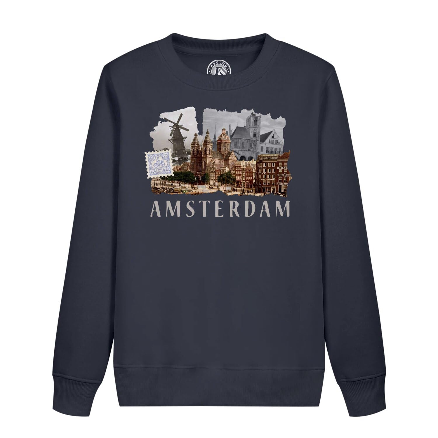 Sweatshirt enfant Amsterdam pour voyage et look collage original