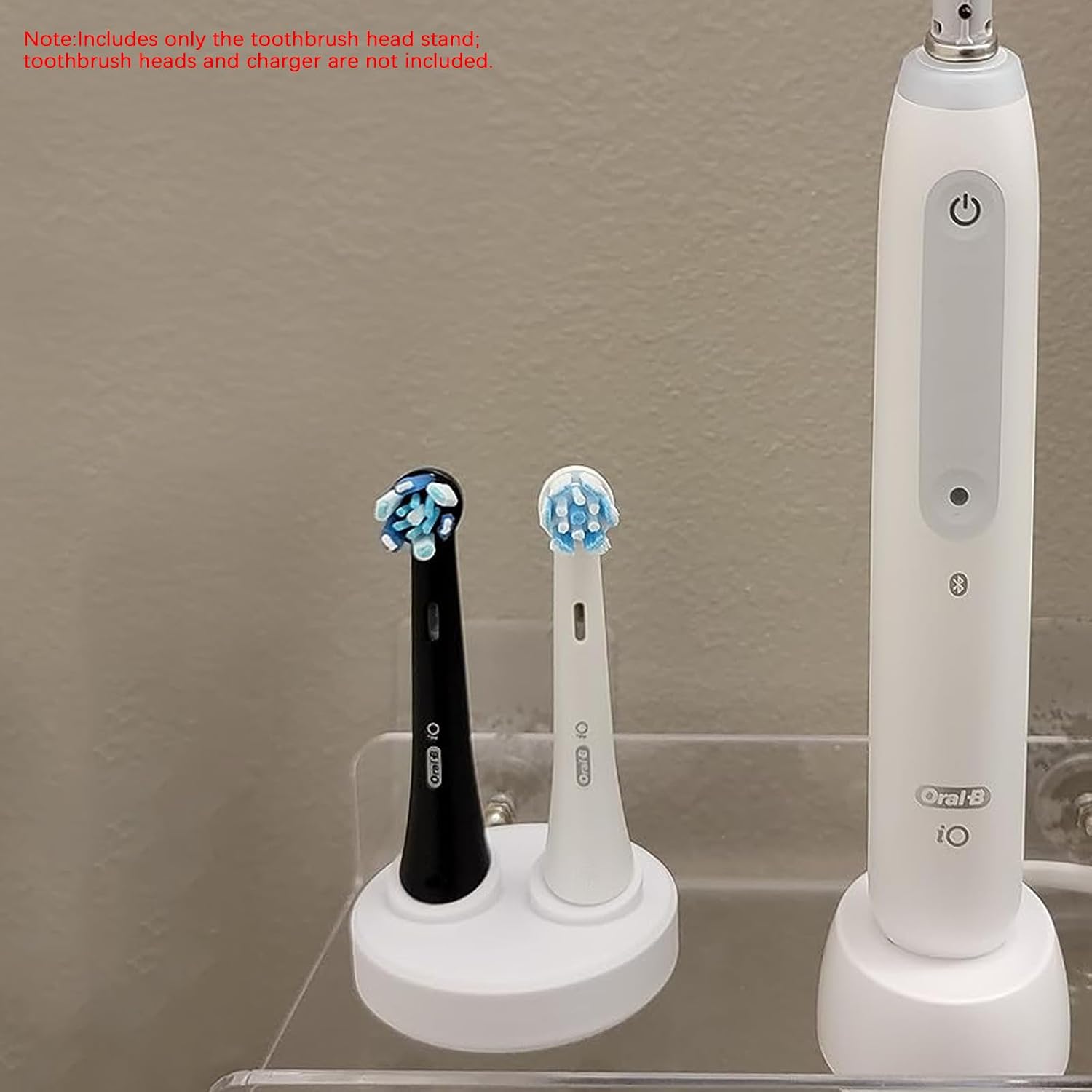 Toothbrush Head Holder for Oral-B iO | Oral B Holder for Heads | Electric Tooth Brush Head Organizer Compatible for Oral io Desktop Storage Washstand (White)