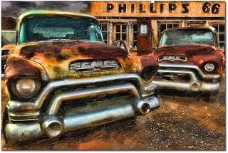 GMC Truck Route 66 Phillips Gas Station Old Vintage Rustic