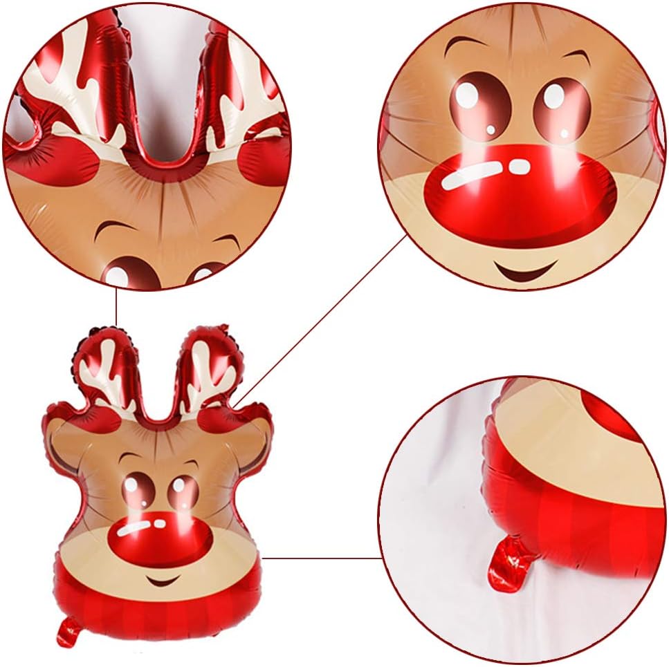 DANIVE 6PCS Christmas Decoration Balloons, Santa Claus Snowman Aluminum Film Latex Balloons Christmas Inflatable Toys Decorations Party 2021 Home Decorations : Home & Kitchen