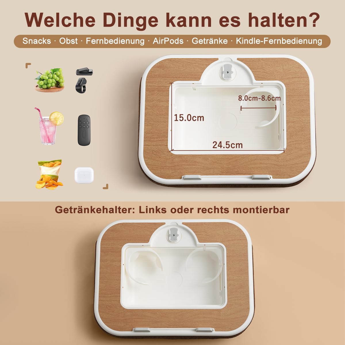 Soporte de cojín para tablet con bandeja para aperitivos y pizarra de escritura, soporte giratorio de 360 grados para teléfonos inteligentes de 4,7 a 13 pulgadas, tabletas Kindle, soporte de cojín