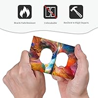 Vista 6 de Cubiertas de salida iridiscentes abstractas coloridas nubes dúplex de 1 cuadrilla, placa de cubierta de interruptor de luz arco iris, placas