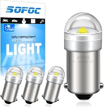 SOFOC BA9S LED Bulb 6 V 12 V 24 V 6-30 V AC/DC 6000 K White BA9 T4W 233 53 Bulbs for Interior Light Car Trunk License Plate etc. 4 Pieces