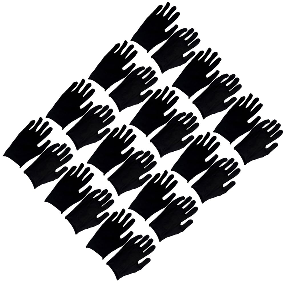 Guantes de algodón transpirables negros: pack de 12 pares resistentes para jardinería 2