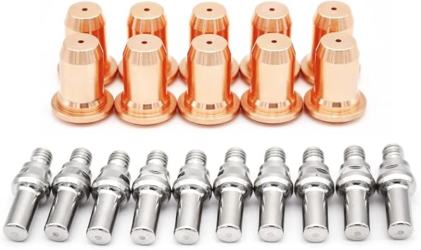 10pcs 52582 Electrode and 10pcs 51313 Tip Nozzle 1.0mm IPT-60 PT-60 IPT-40 PT-40 for Plasma Cutter Torch IPT-60 PT60