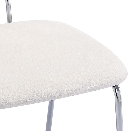 Miniatura 4 de DUHOME Juego de 2 sillas de comedor para interiores con respaldo de ratán, sillas de asiento redondas tapizadas industriales modernas de mediados de