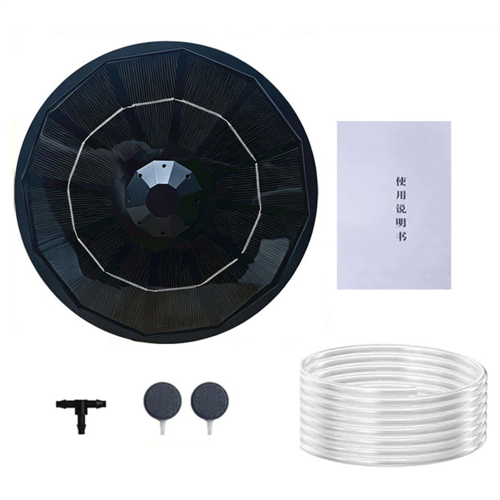 Aireador Solar Impermeable De Alta Eficiencia Portátil 6 Voltios | Bomba de oxígeno de piedra de aire para bandeja de pescado adecuada para jardín, acuario, piscina, patio, hidroponía