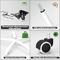 Vista 5 de Silla de oficina ergonómica, silla de escritorio de malla con soporte lumbar ajustable, sillas de juegos de computadora con respaldo alto, sillas