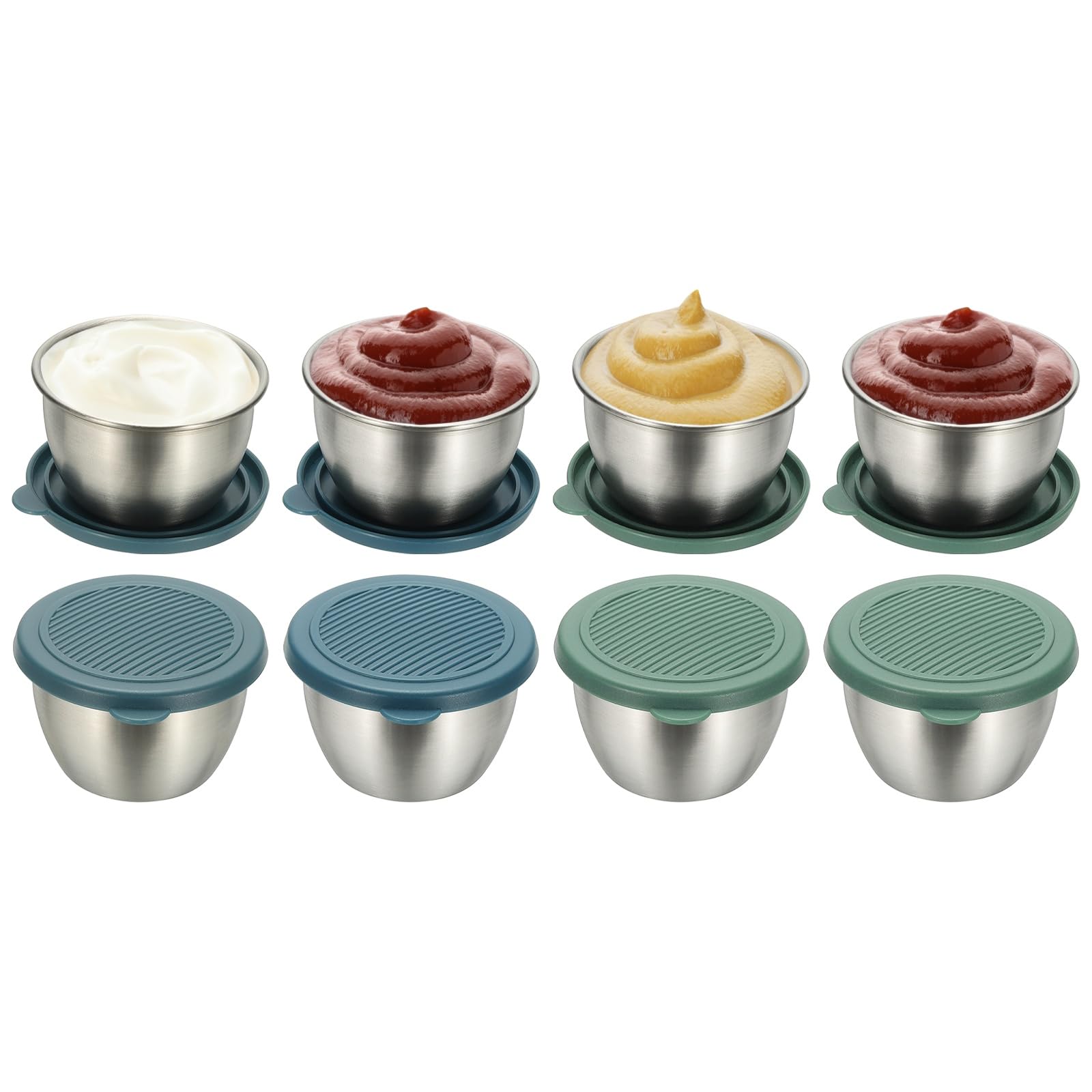 QUARKZMAN 2.8oz Contenitori Per Salsa In Acciaio Inossidabile Blu Verde