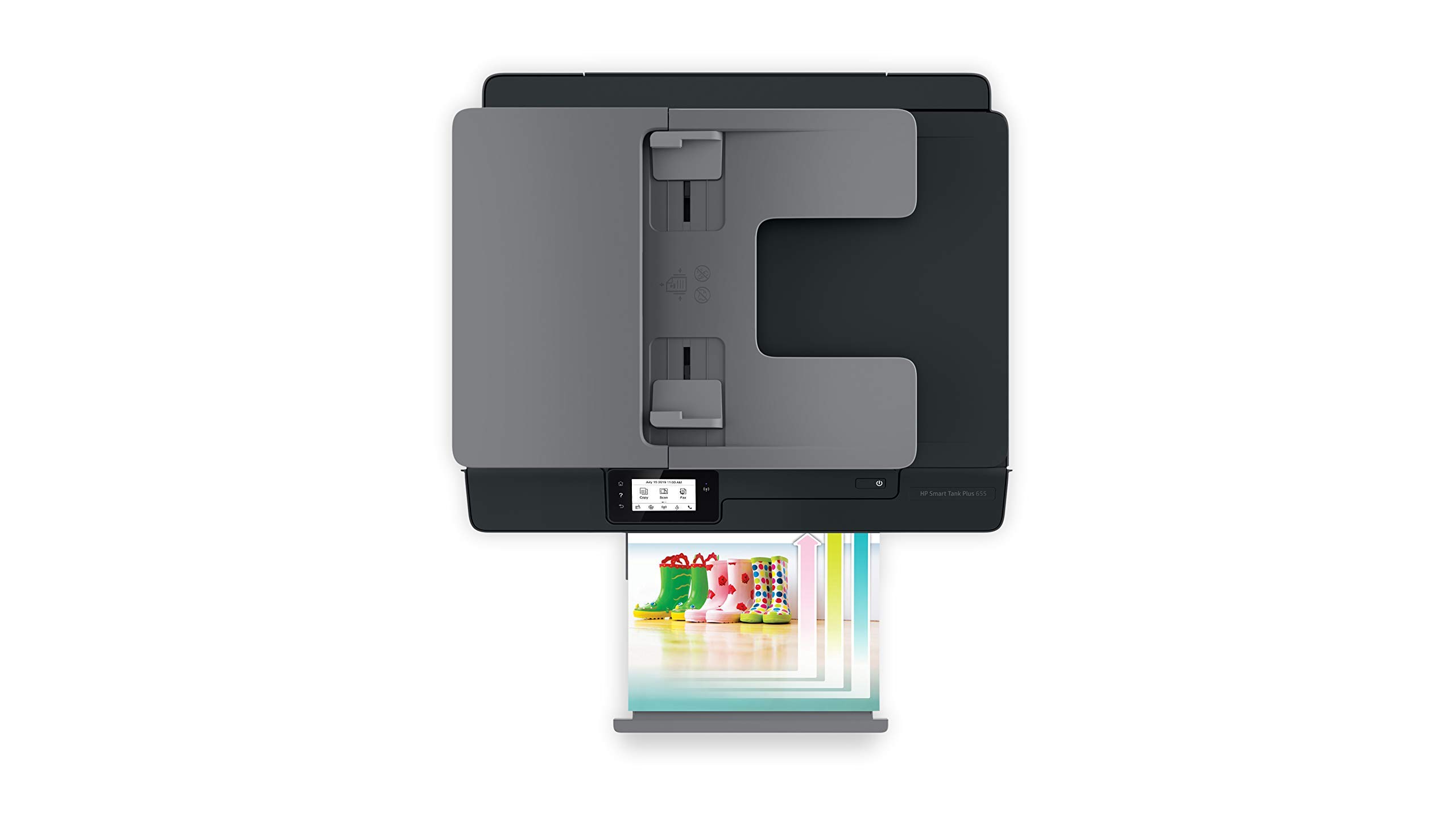 HP Smart Tank Plus 655 Multifunktionsdrucker (Drucker, Scanner, Kopierer, Fax, WLAN, AirPrint, 4-in-1, inklusive Tinte für bis zu 3 Jahre drucken), Schwarz