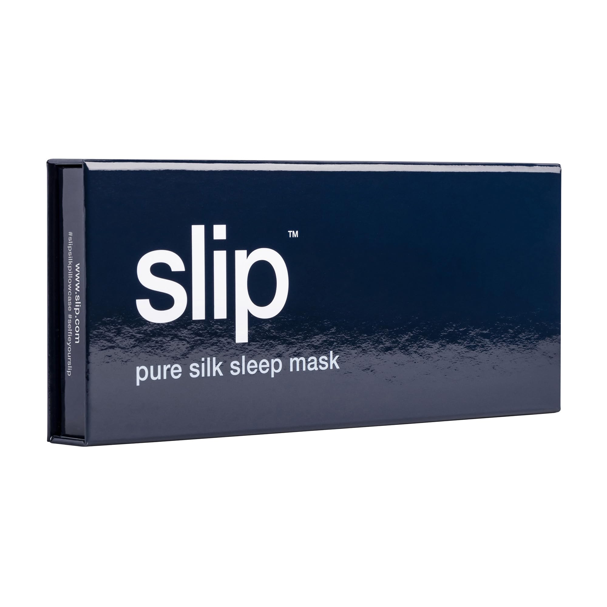 Máscara para dormir SLIP de seda 22 Momme de morera - Máscara para los ojos opaca de seda, talla única con banda elástica, suave con la piel, azul oscuro
