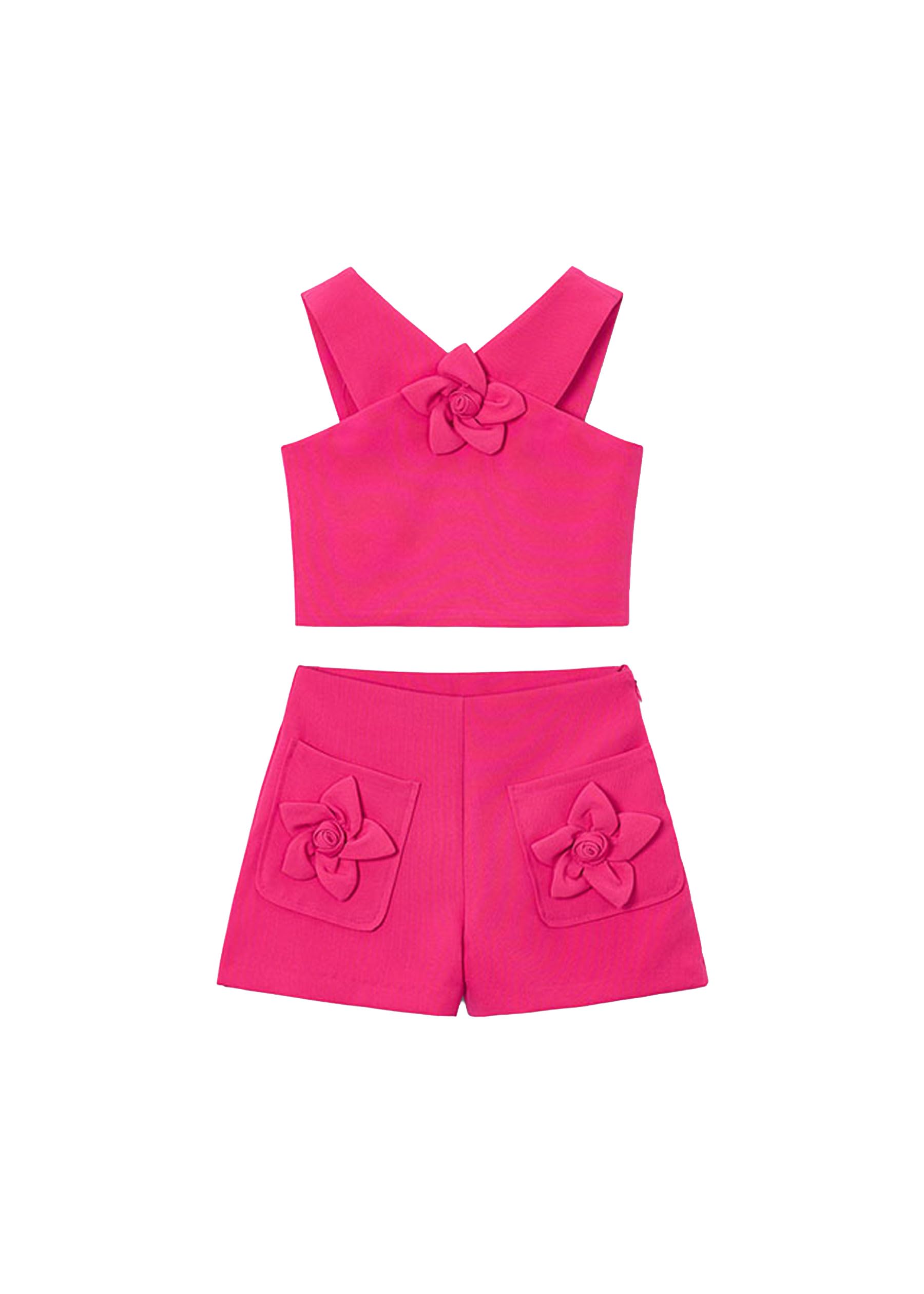 Mayoral Compl. Bermuda Crepe Fiori per Bambine e Ragazze Clavel