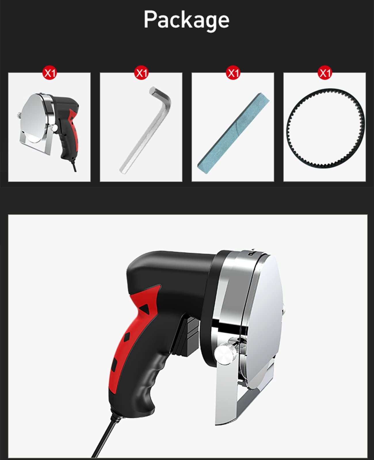 Cortador de Cuchillo eléctrico para Kebab, silencioso y de Velocidad Variable, Cortador de Kebab Turco Comercial con Cuchilla, Cuchillo eléctrico para Kebab de 80 vatios, Cortador Gyro Shawarma
