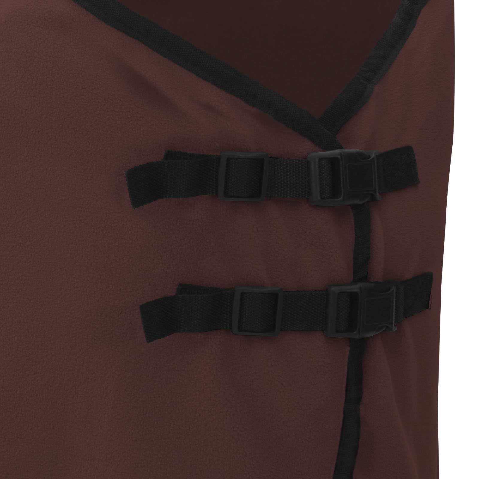 vidaXL Manta de caballo de poliéster marrón oscuro, moderna, ecuestre, funda extraíble para caballo, capa cálida, funcional, elegante accesorio para exteriores