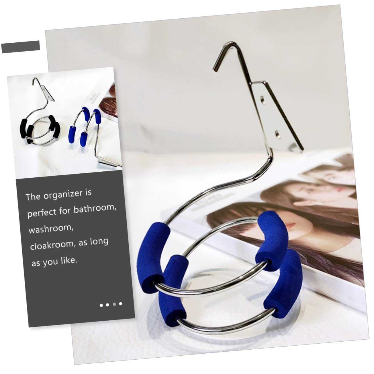 CALLARON 4 Sätze Haartrocknerhalter Föhn Wandhalter Föhn Halter Haartrockner Halterung Lockenwickler Salon-aufbewahrungsregal Wandhalter Für Haargebläse Rostfreier Stahl 2 Stück * 4