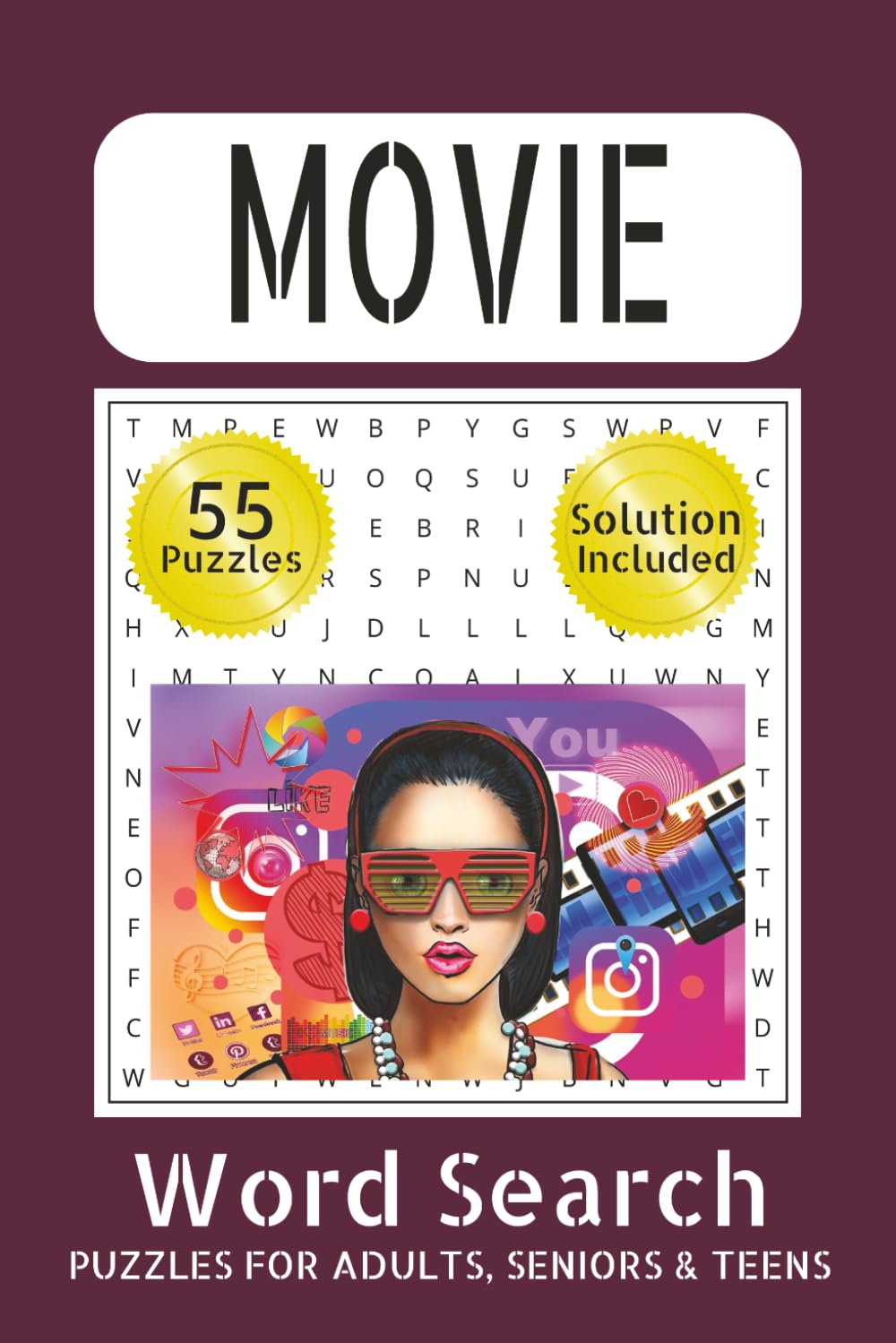 Movie Word Search: Puzzle Adventures Inspired by Famous Characters, Memorable Scenes, Thrilling Stories, and Vintage Cinema Nights