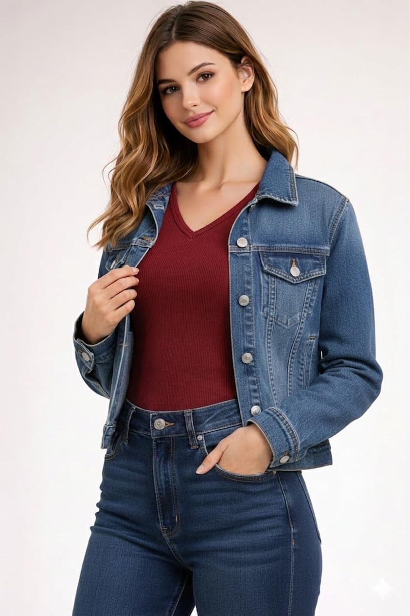 Raavi colors Crop Tops for jeansCotton Ribbed Ribbed Crop Top Full Sleeve Classic V Neck Maroon 2