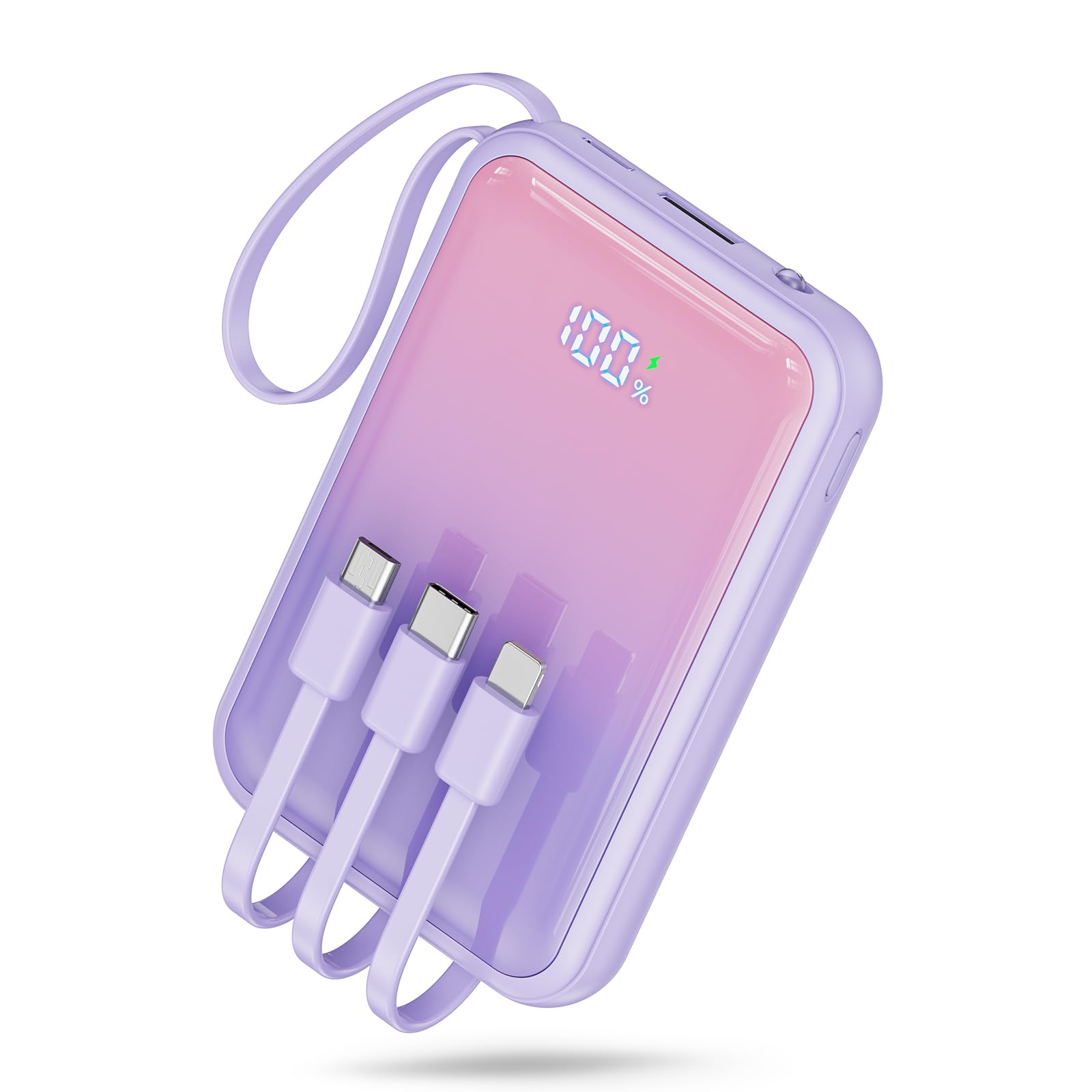 Amazon | モバイルバッテリー 大容量【超小型サイズ・4本ケーブル内蔵