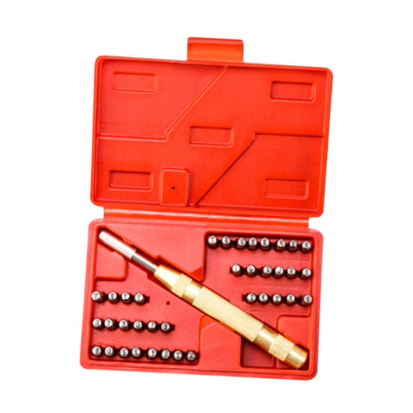 38-Piece Metal Letter and Number Punch Set for Stamping on Metal Wood Leather