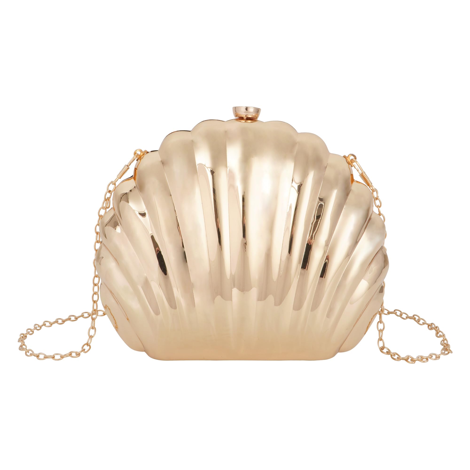 Women Seashell Evening Bag Purse Mermaid Chain Strap Clutch Handbag Shoulder Bag