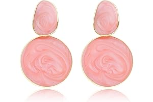 Pastel Pink Disc Earrings - Dazzling Studs for the Fashion-Forward