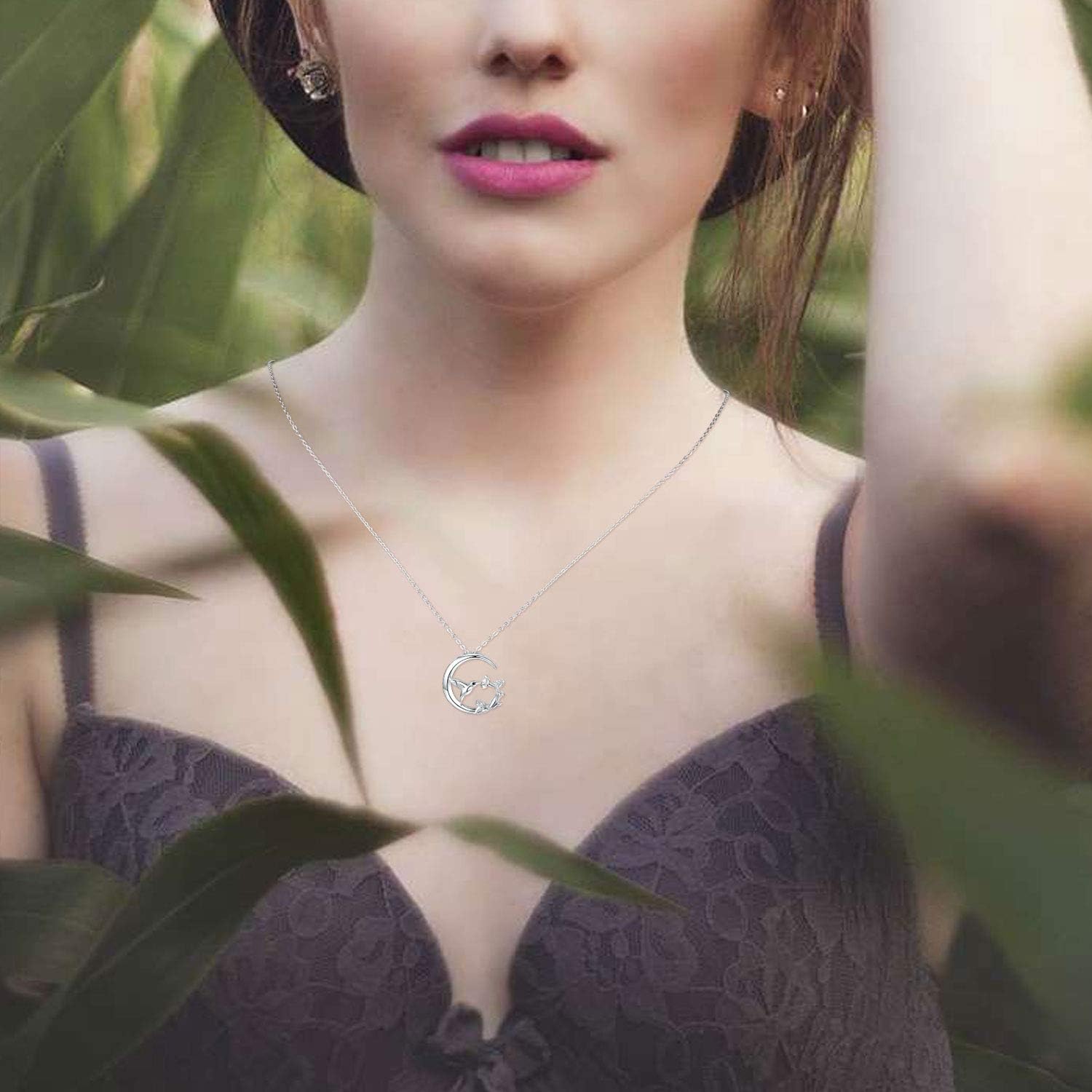 JUSTKIDSTOY S925 Sterling Silver Hummingbird Pendant Necklace with Flowers Bird Animal Jewelry Gift for Women - Image 3